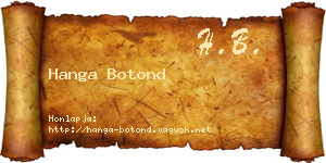 Hanga Botond névjegykártya